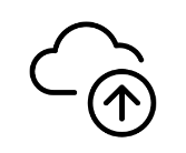 An icon featuring a cloud with an upward-pointing arrow inside a circle, representing DOT Cloud.