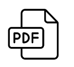 An icon featuring a PDF symbol: a paper with a bent right corner and 'PDF' written on it. This icon represents Dot Pad’s ability to convert PDFs to Braille.