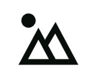 This icon shows two overlapping triangles with a circle above them, representing an AI feature that provides detailed descriptions of surroundings when a button is pressed.